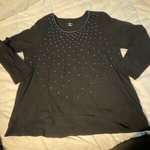 Women's plus Catherine's long sleeve sparkle top blouse Size 1X 2X 18 20